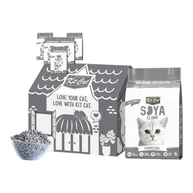 Kit Cat Arena Soya Clump Carbón Activo para Gatos — Arena Aglomerante Biodegradable