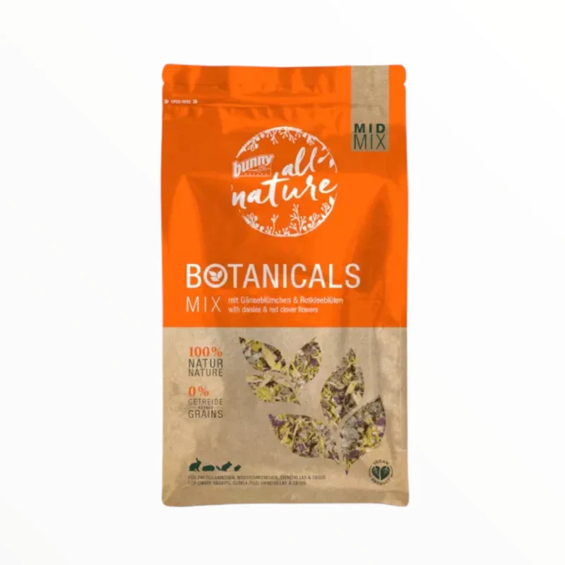 Bunny Botanicals Midmix Margarita y Trébol Rojo para Conejos — Natural