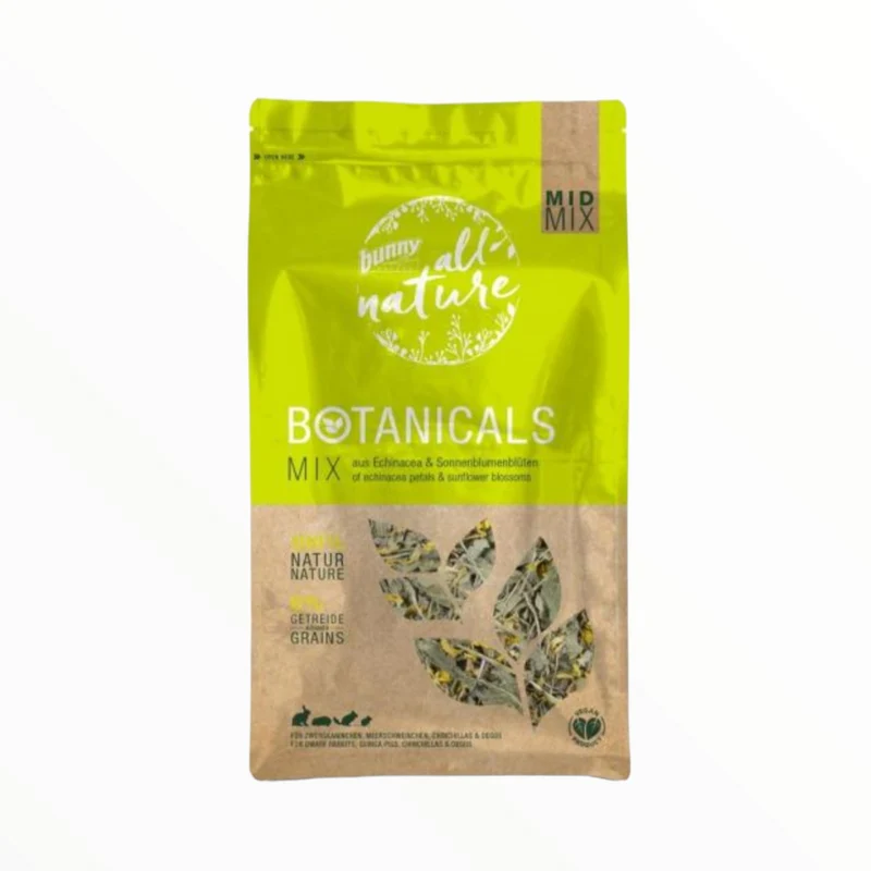 Bunny Botanicals Midmix Equinácea y Girasol para Roedores — Mezcla Herbal