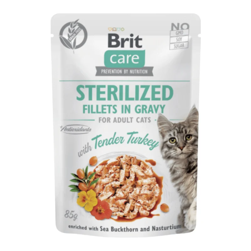 Brit Care Sterilised Filetes de Pavo en Salsa para Gatos
