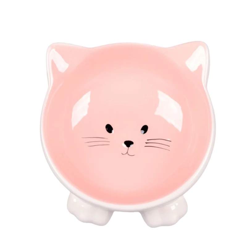 Comedero Cerámica Puzi para Gatos y Pequeños Animales — Menta, Rosa o Gris
