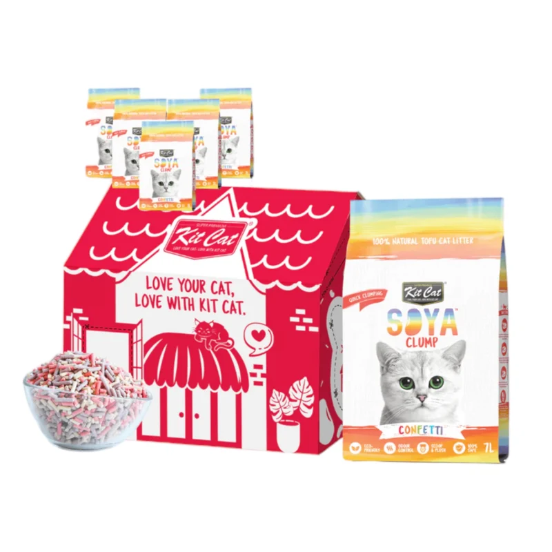 Kit Cat Arena Soya Clump Confetti para Gatos — Arena Aglomerante Biodegradable