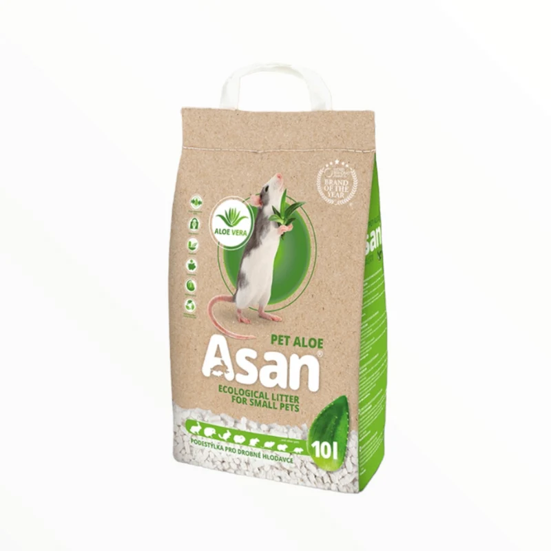 Asan Sustrato Bio Reciclado Aloe para Conejos y Roedores — Lecho Ecológico