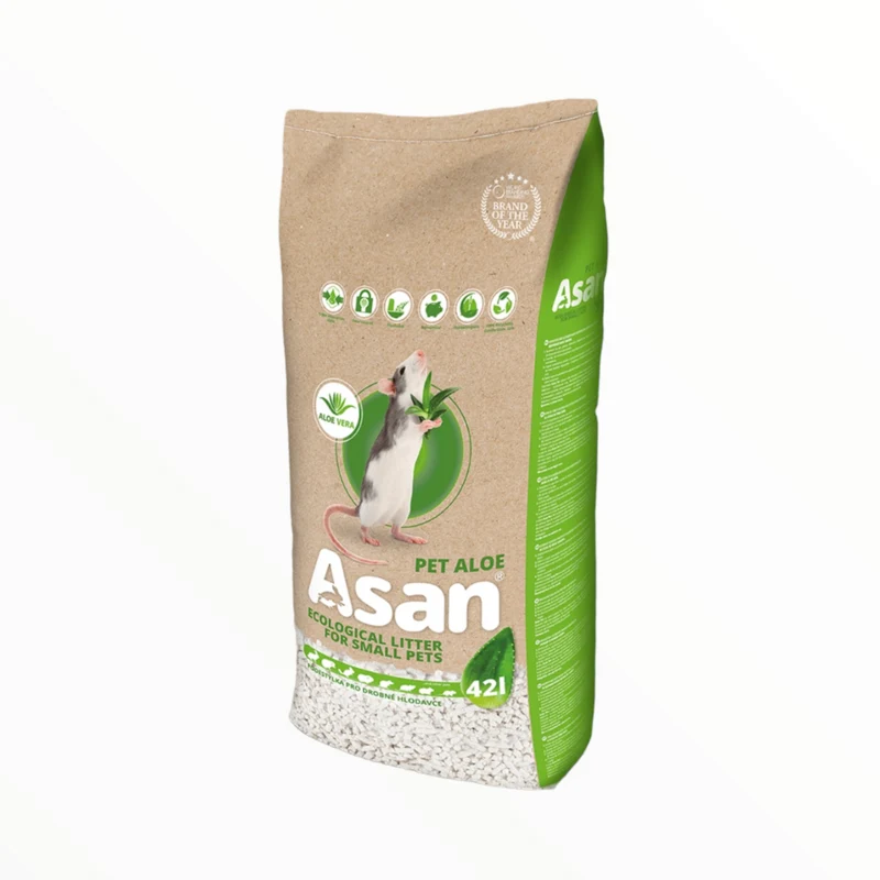 Asan Sustrato Bio Reciclado Aloe para Conejos y Roedores — Lecho Ecológico