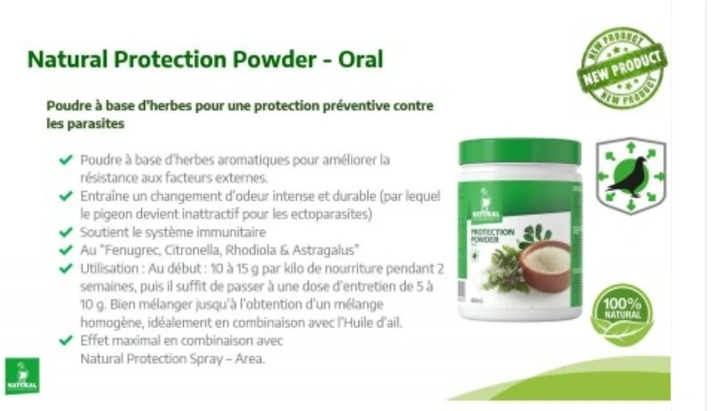 Protection Powder (Polvo de protección contra piojos rojos) 600 Gramos, Polvo de hierbas - Natural
