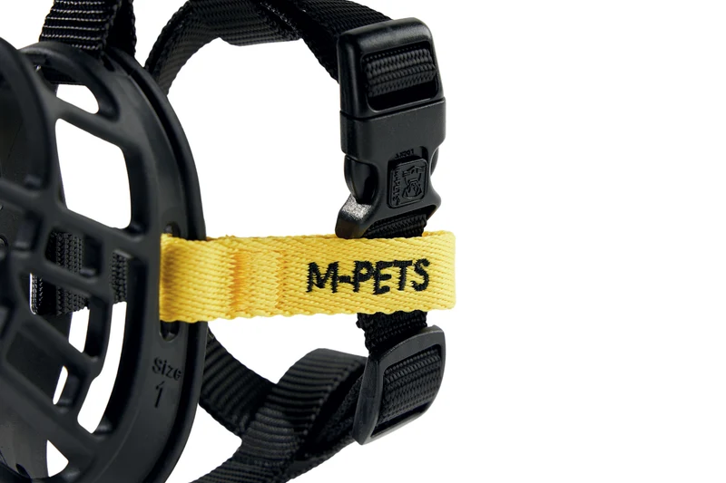 BARK GUARD Dog Muzzle Black & Yellow