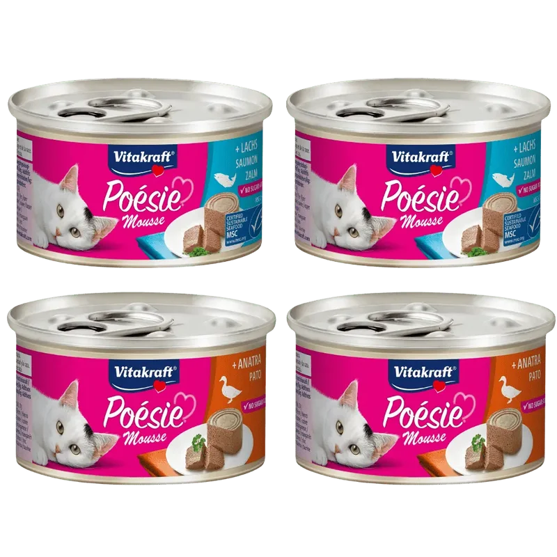 Vitakraft Poesie Mousse Pack 4x85 g Comida Húmeda para Gatos
