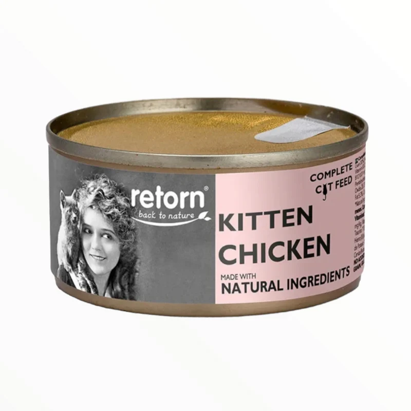 Retorn Lata Kitten Pollo 80gr para Gatitos — Comida Húmeda Natural