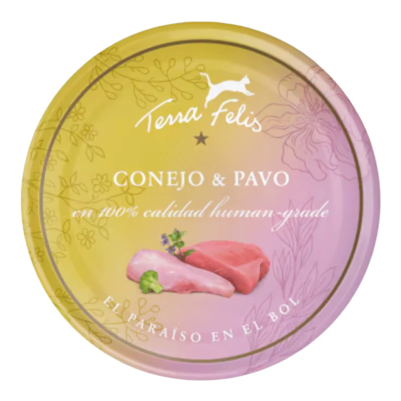 Terra Felis Conejo y Pavo 80g para Gatos — Dos Proteínas Alimento Completo