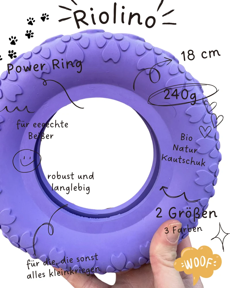Riolino Robuster Hundespielzeug-Kauring para Starke Kauer Velvet