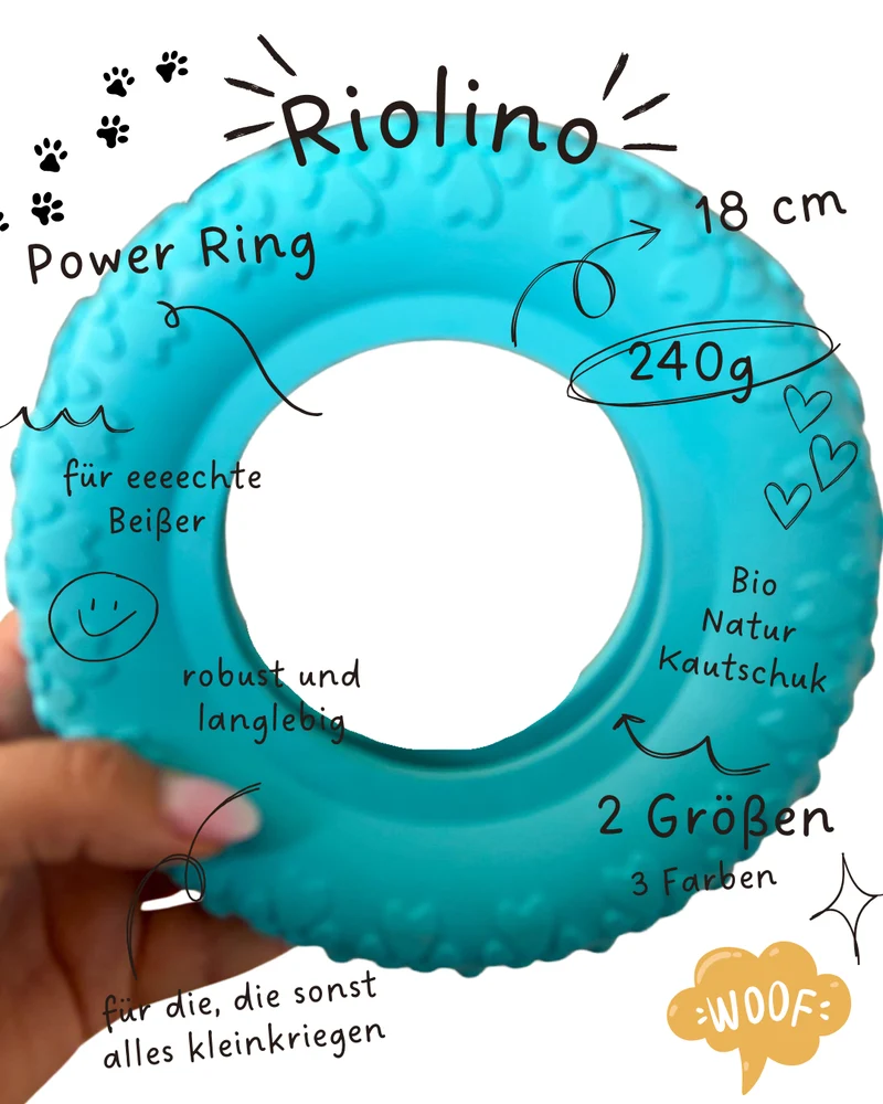 Riolino Robuster Hundespielzeug-Kauring para Starke Kauer