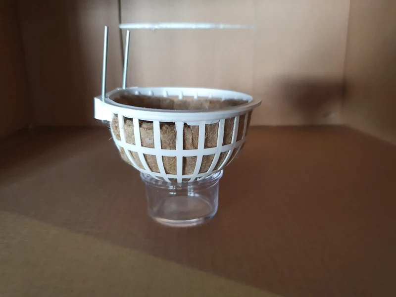 Nido de plástico, ganchos de alambre, blanco Ø 10 cm