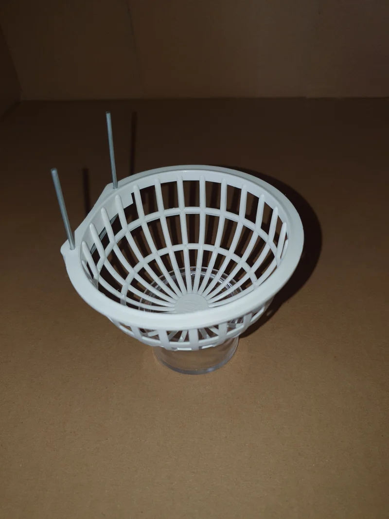 Nido de plástico, ganchos de alambre, blanco Ø 10 cm