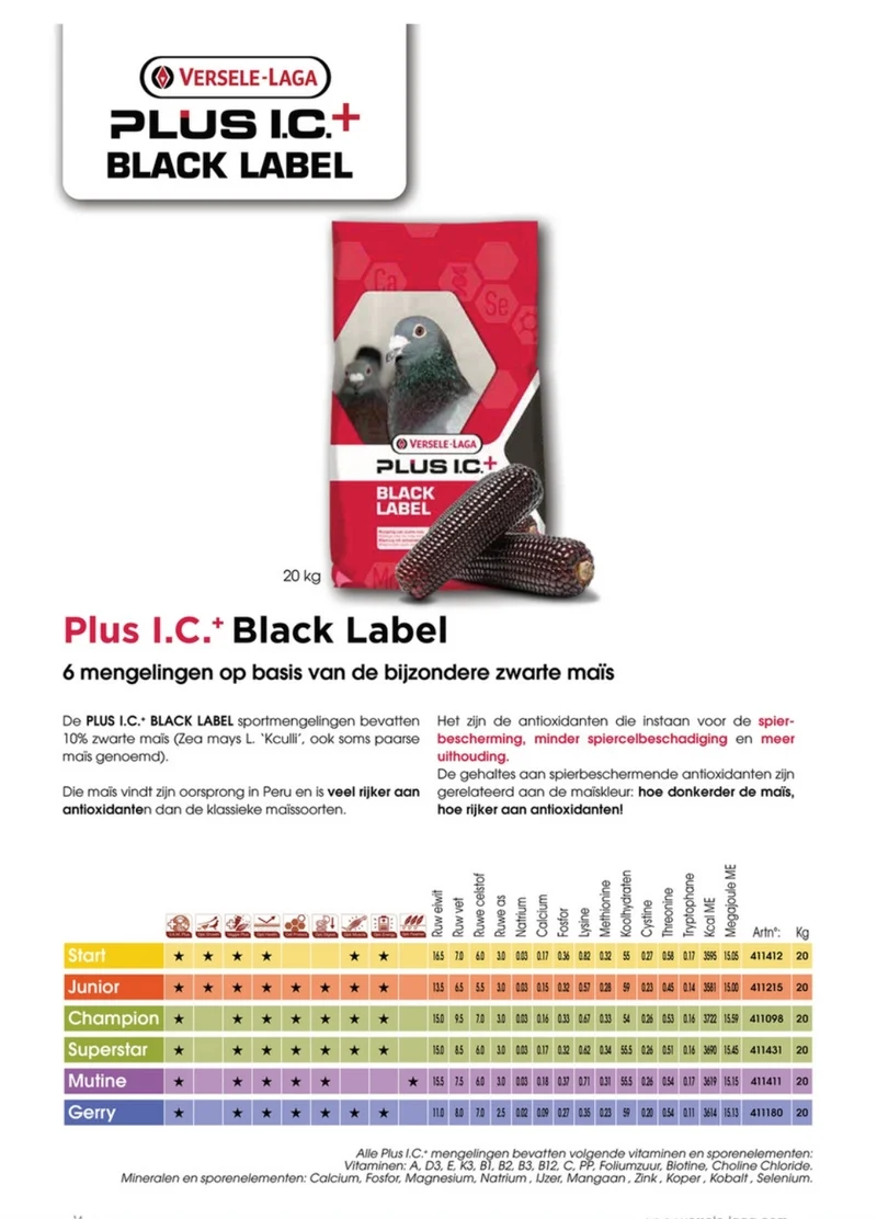 Etiqueta negra superestrella 20kg - Versele Laga