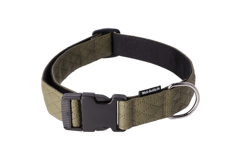 Halsband Khakigrün De Nylon Längenverstellbar Im Rautendesign