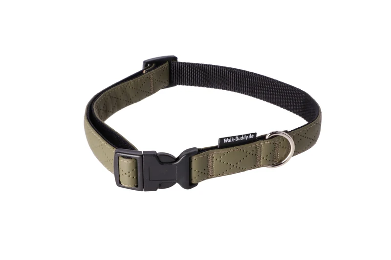 Halsband Khakigrün De Nylon Längenverstellbar Im Rautendesign