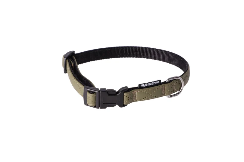 Halsband Khakigrün De Nylon Längenverstellbar Im Rautendesign