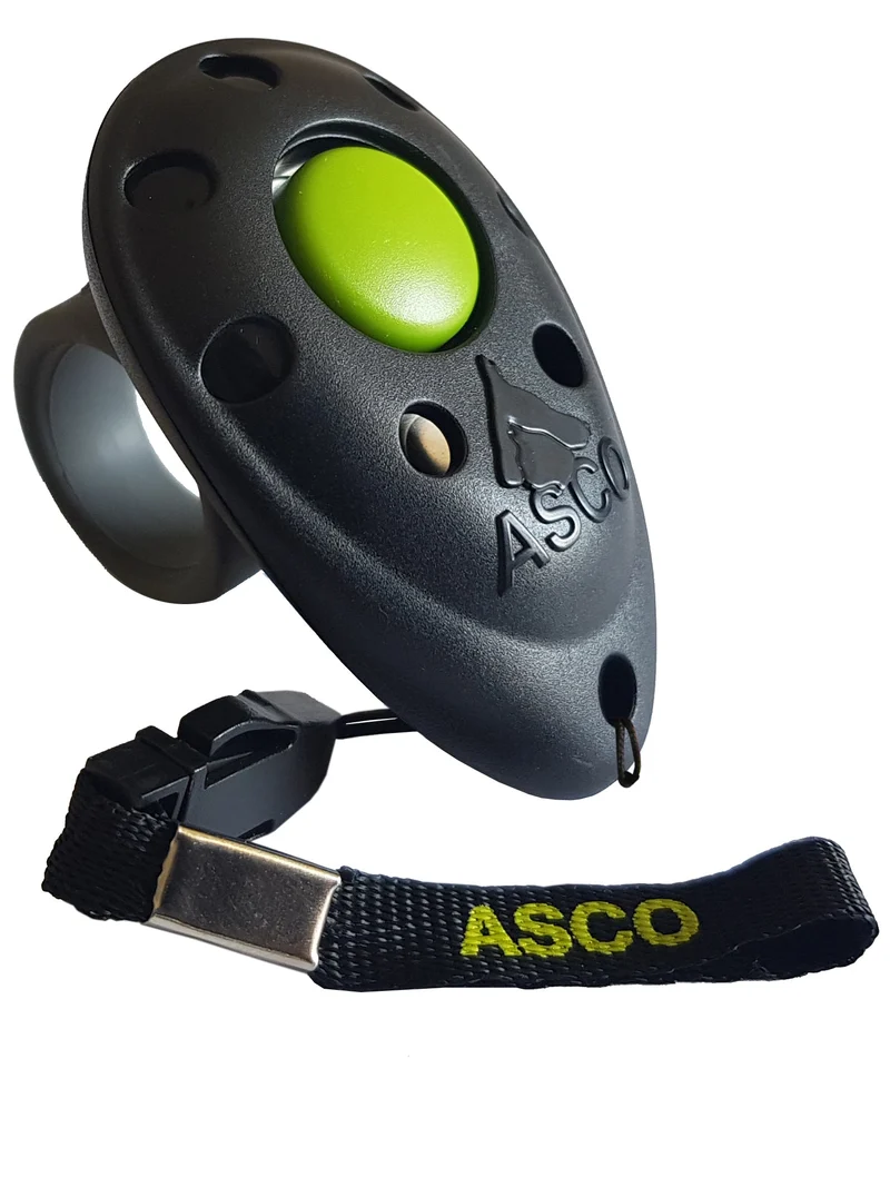 ASCO Finger Clicker - Clickertraining Premium Klicker para perros, gatos y perros
