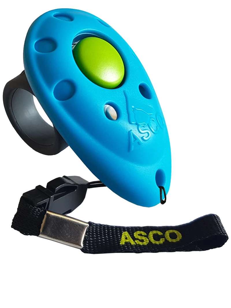 ASCO Finger Clicker - Clickertraining Premium Klicker para perros, gatos y perros