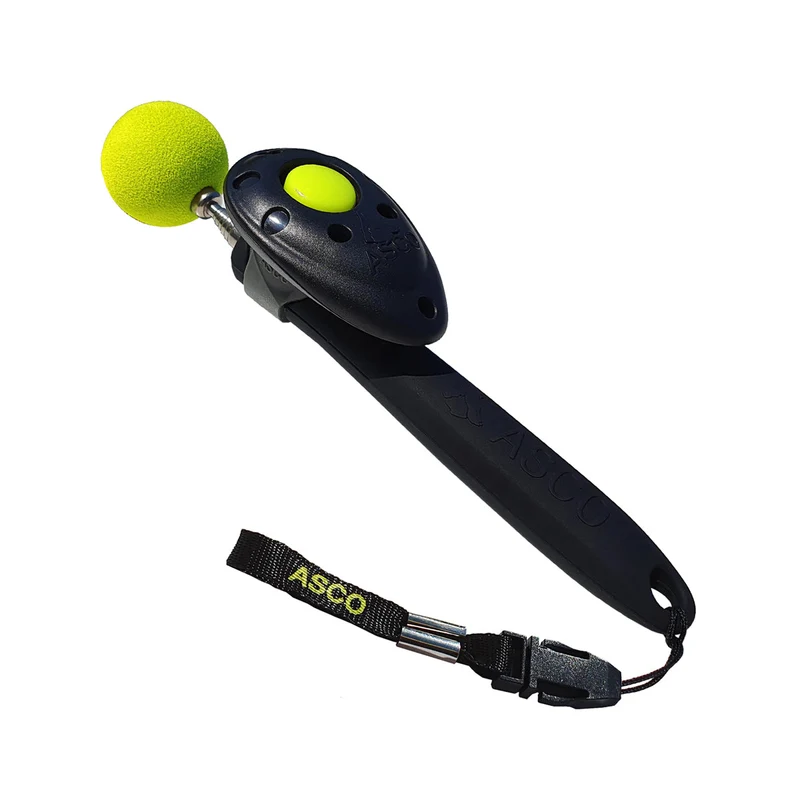 ASCO ClickStick - Target Stick con abnehmbarem Premium Clicker - Target Stab para perros Katzen Clickertraining - Targetstick ausziehbar mit extra Klicker - Targetstab para Target-Training