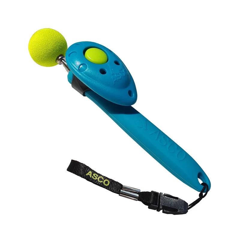 ASCO ClickStick - Target Stick con abnehmbarem Premium Clicker - Target Stab para perros Katzen Clickertraining - Targetstick ausziehbar mit extra Klicker - Targetstab para Target-Training