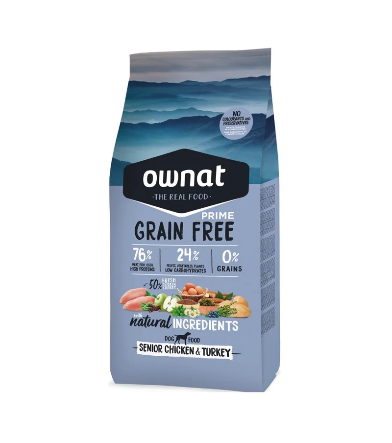 Ownat Dog Prime Grain Free Senior Chicken & Turkey