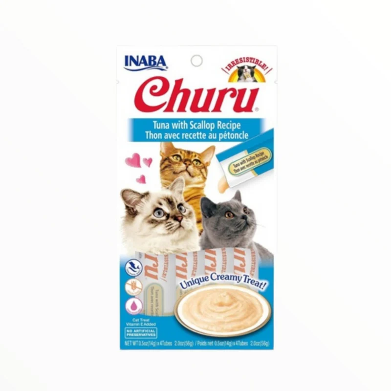 Churu Crema Atún y Vieira para Gatos