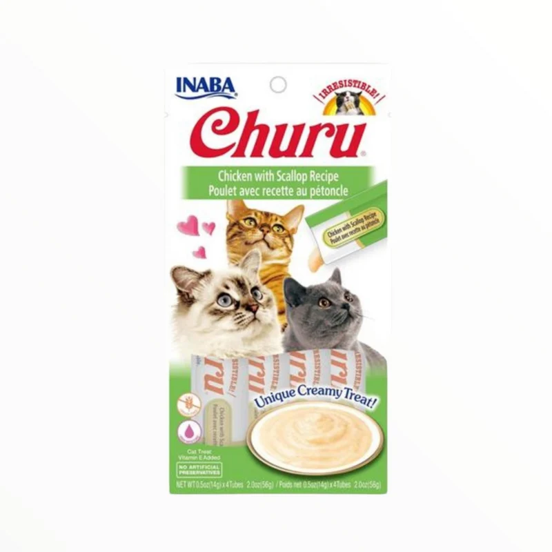 Churu Crema Pollo y Vieira para Gatos