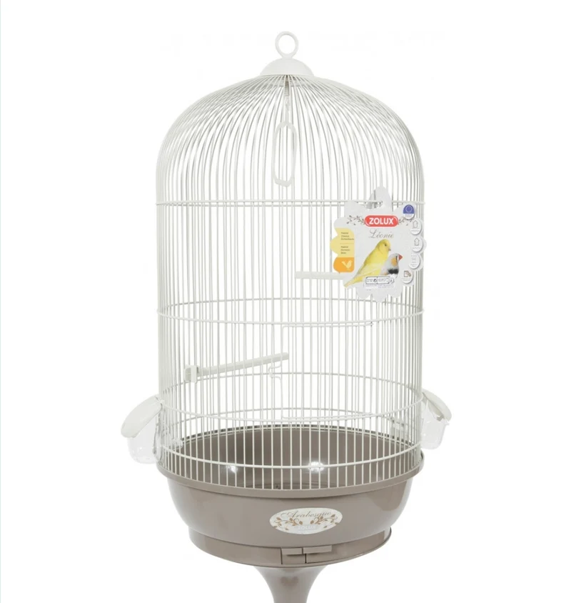 JAULA ARABESQUE LÉONIE 50 A PIE. MOL. DIMENSIONES: Ø 49,5 CM X 140 CM. PARA AVES.
