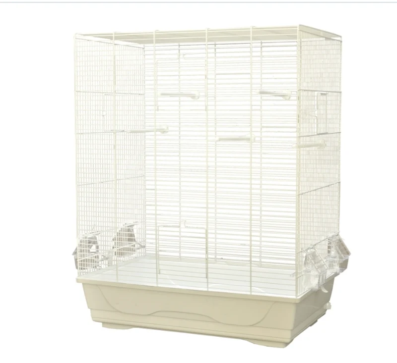JAULA PAJARITO AMBRA BLANCO/BLANCO 56,5X36,5X74CM