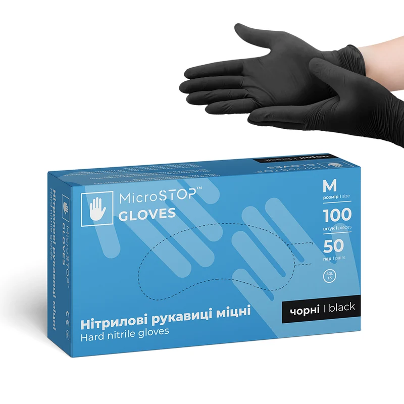 Guante de Nitrilo Negro para manicuristas