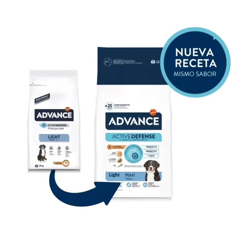 Advance Adult Maxi Light Pienso con Pollo y Arroz para Perros