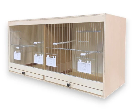Jaula de Cría de Madera, Con Tapas/Comederos 80x40x30cm