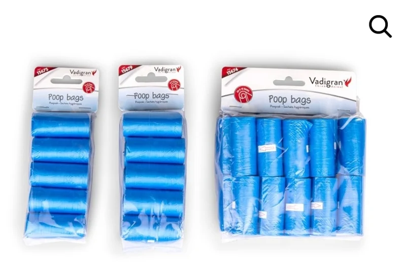 Bolsas para Caca Azul - 5 Rollos