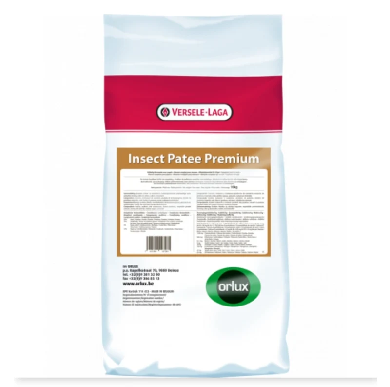 Nutribird Patee de Insectos Premium 10 kg - Mín. 50% Insectos - Alimento completo para todos los comedores de insectos