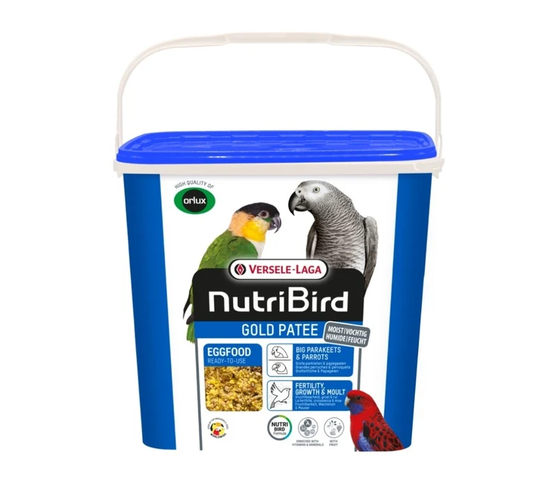Nutribird Gold Patee para periquitos y loros grandes 5 kg (comida de huevo Orlux lista para usar para periquitos y loros grandes)