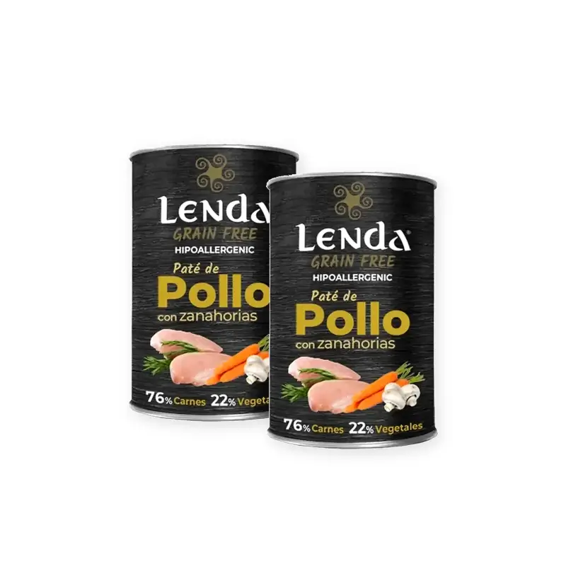 Lenda Wet Perro Pollo, Pack 2 x 12x400 gr