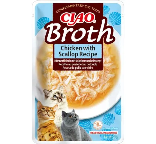 CHURU Cat Broth Caldo de Pollo con Vieiras