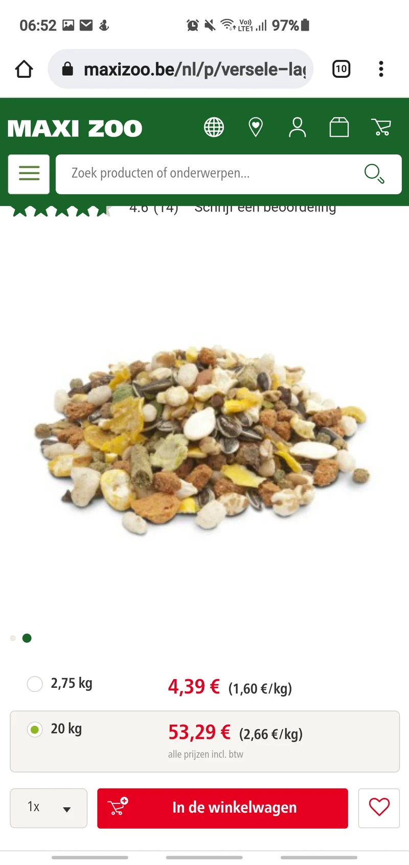 Crujiente Muesli Hamsters & Co 20kg - Versele Laga