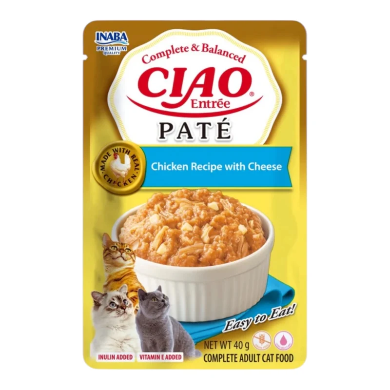 Inaba Paté Entrée Pollo y Queso para Gatos — Comida Húmeda Cremosa