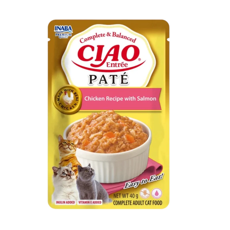 Inaba Paté Entrée Pollo y Salmón para Gatos — Comida Húmeda Cremosa