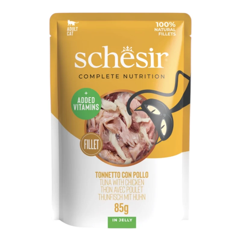 Schesir Pouche Pollo y Atún para Gatos — Comida Húmeda en Sobre