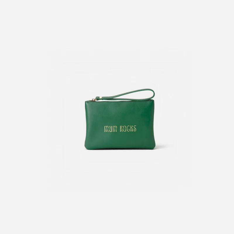 Zipper "Mum Rocks" Green