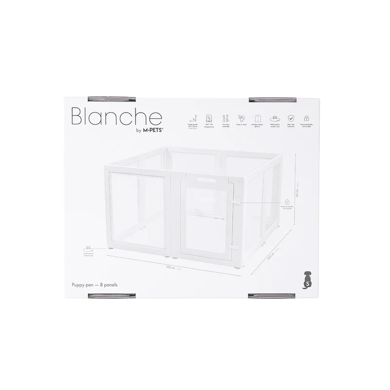 BLANCHE Puppy pen 8 panels S white