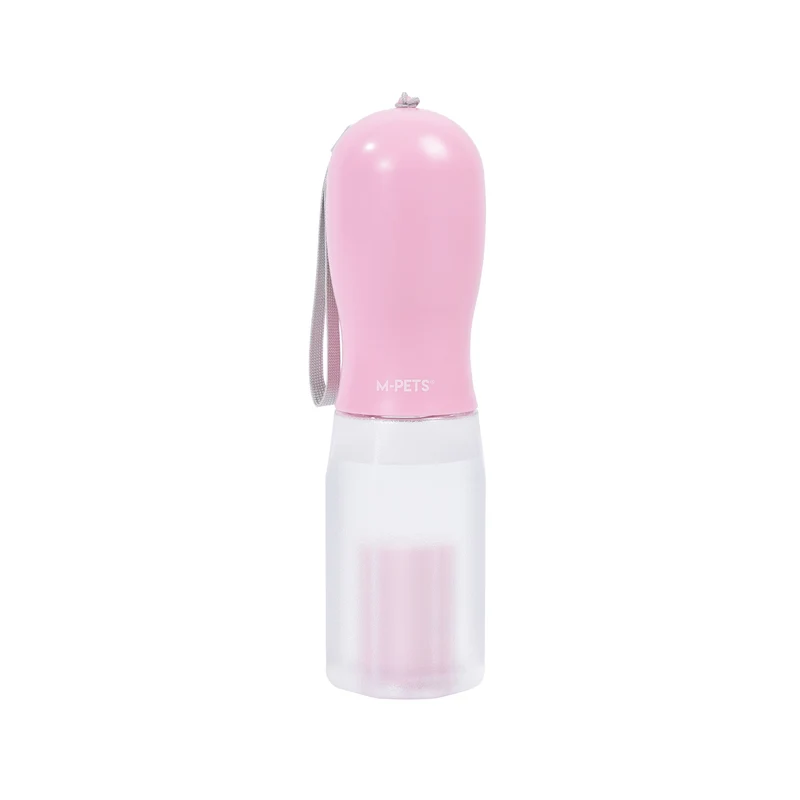 ON THE ROAD Dog water bottle 600 ml - 3 in 1 - Pink bloom