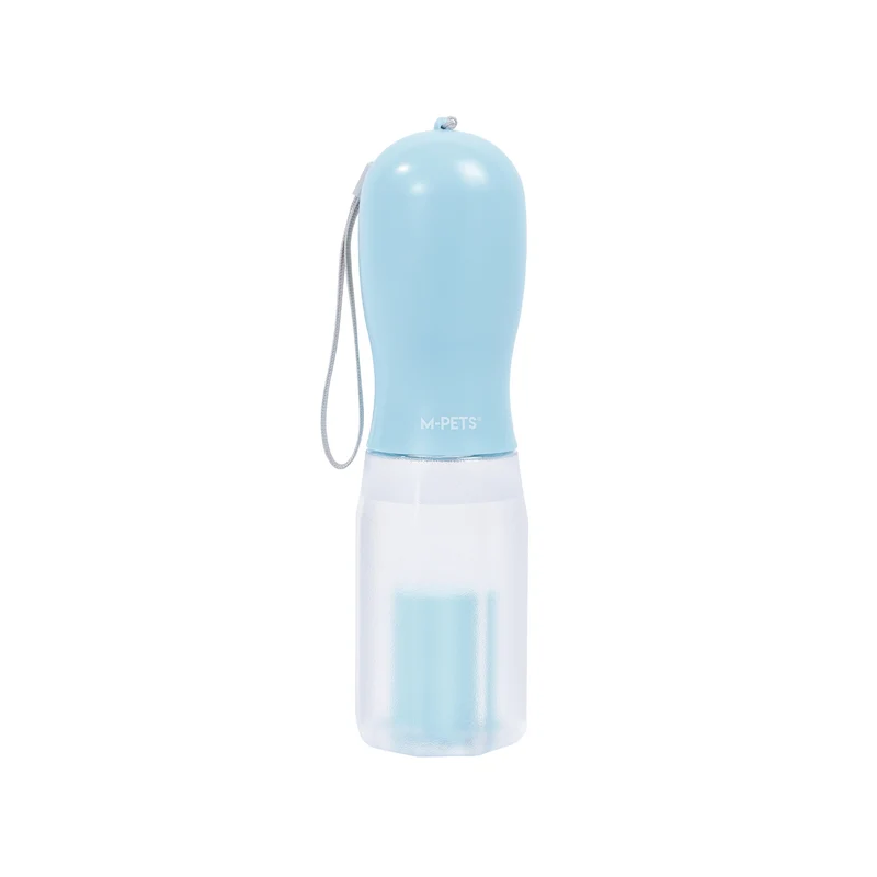 ON THE ROAD Dog water bottle 600 ml - 3 in 1 - Blue mist