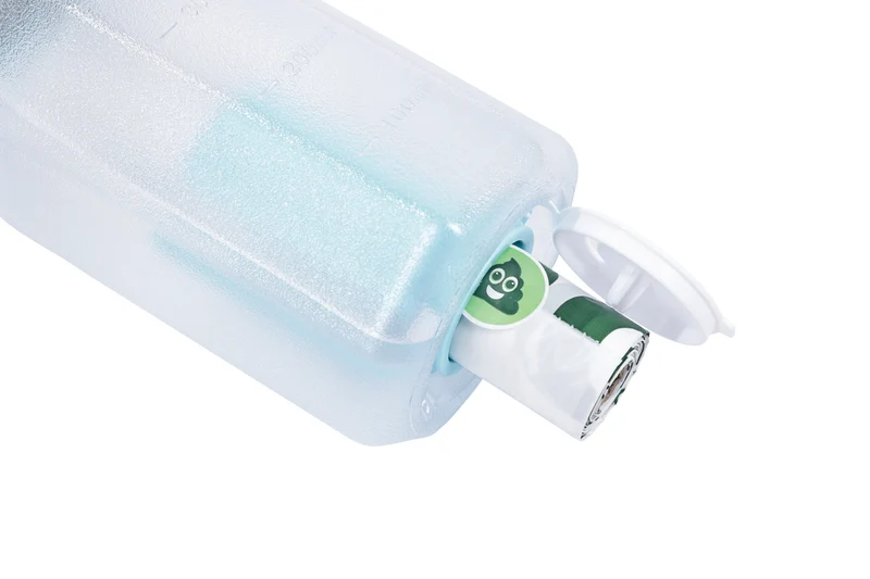 ON THE ROAD Dog water bottle 600 ml - 3 in 1 - Blue mist