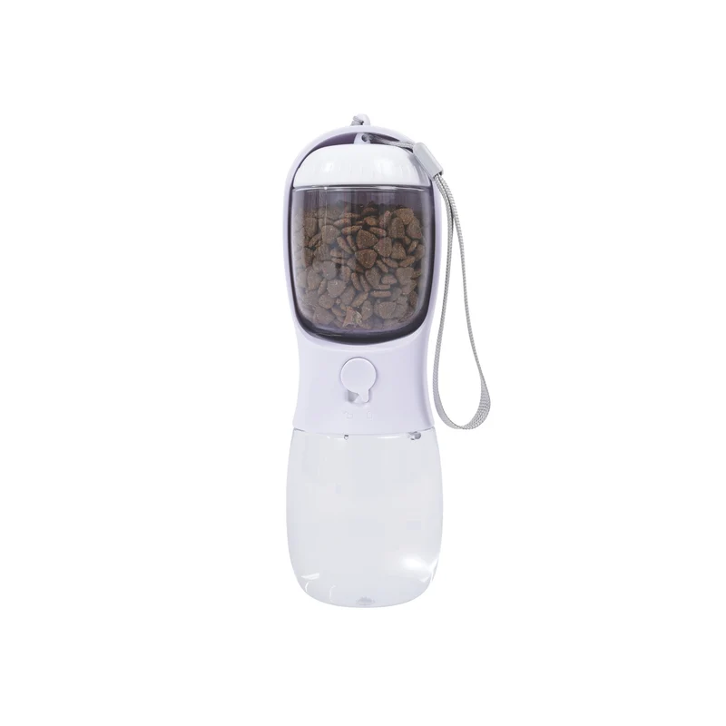 ON THE ROAD Dog water bottle 300 ml - 2 in 1 - White chalk