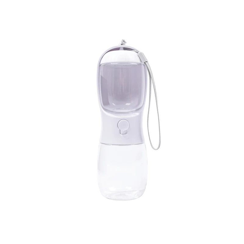 ON THE ROAD Dog water bottle 300 ml - 2 in 1 - White chalk