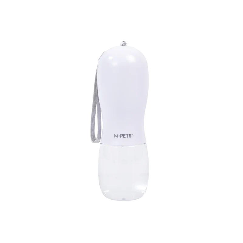 ON THE ROAD Dog water bottle 300 ml - 2 in 1 - White chalk